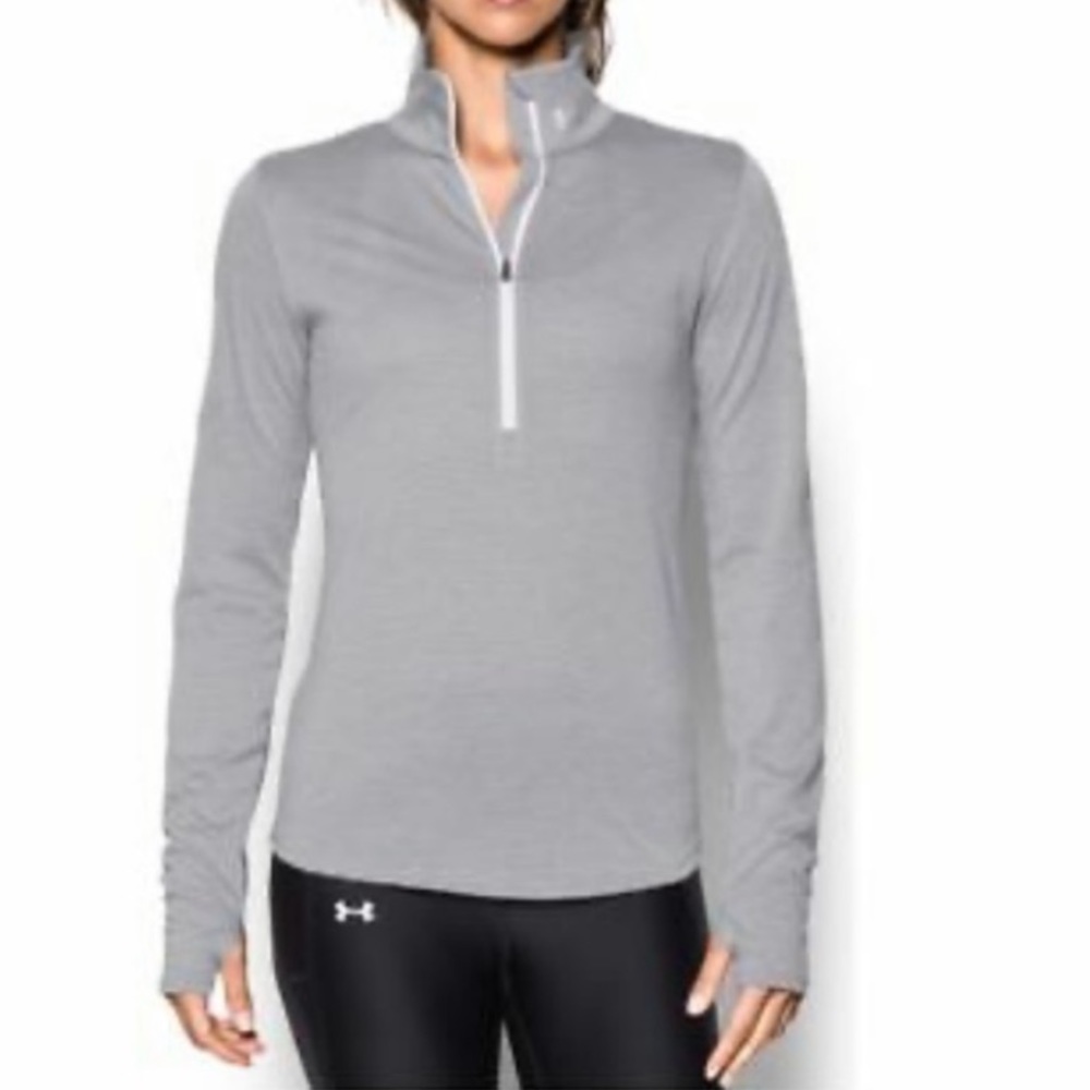Under Armour Gray Striped Threadborne 1/2 Zip
